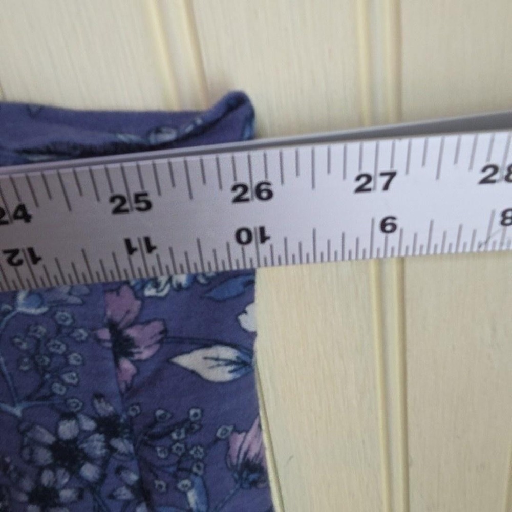 Lucky Brand Blouse Womens XL Blue Henley Sleeveless Floral Lightweight Tunic Top - Picture 6 of 7